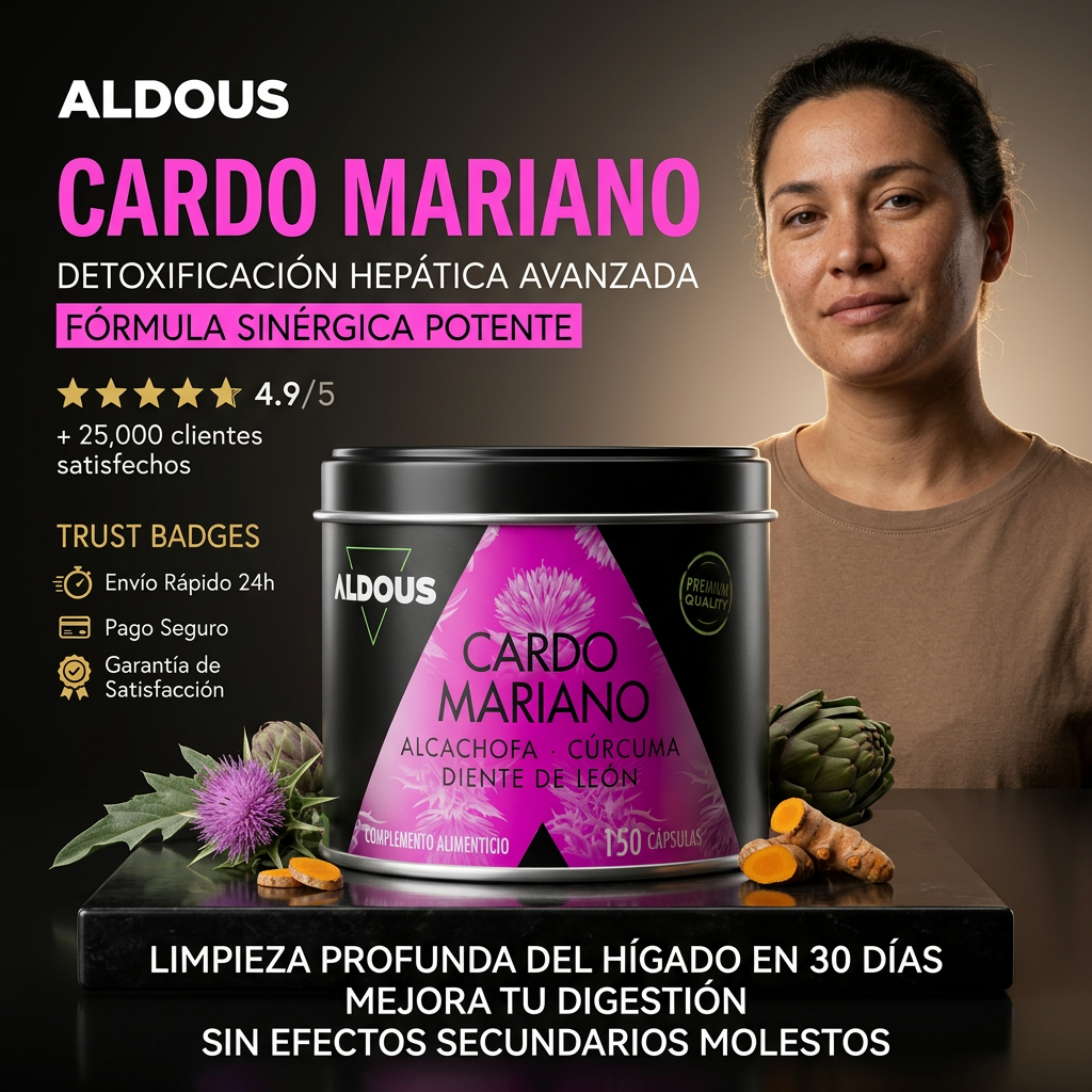 ALDOUS Cardo Mariano + Cúrcuma + Alcachofa - Triple Acción Depurativa