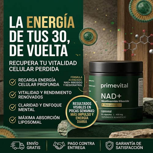 PRIMEVITAL NAD+ Nicotinamide Riboside + Resveratrol 30 Cápsulas