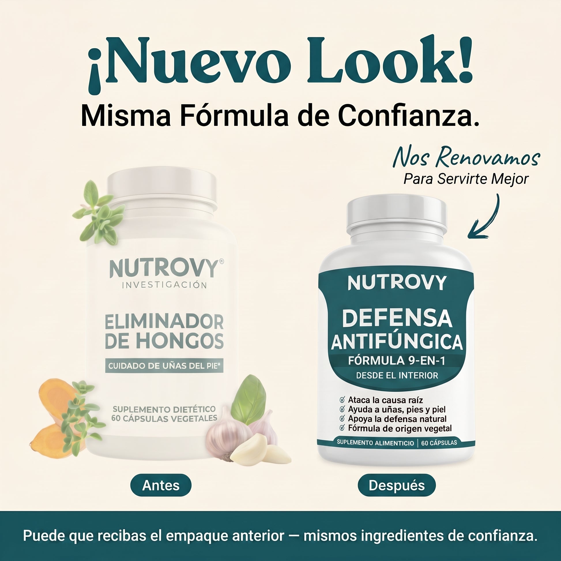 Fungus Eliminator — Nuevo look · Misma fórmula de confianza
