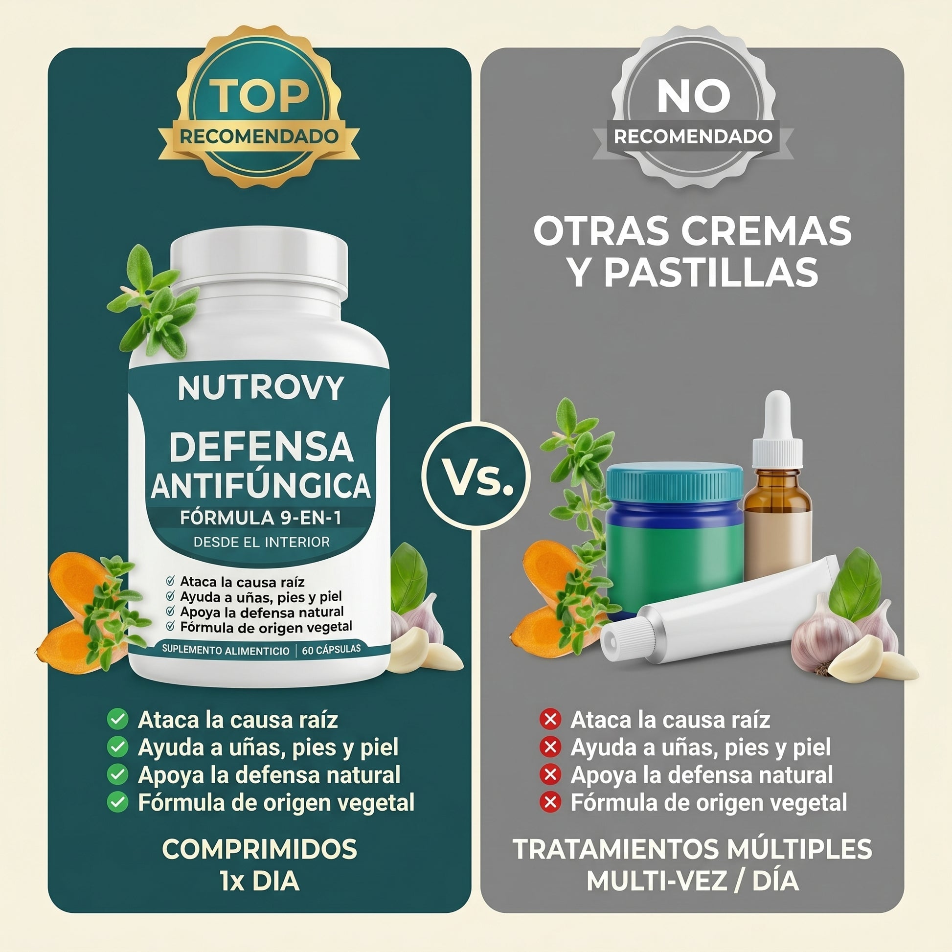 Fungus Eliminator — Fungus Eliminator vs otras cremas y pastillas