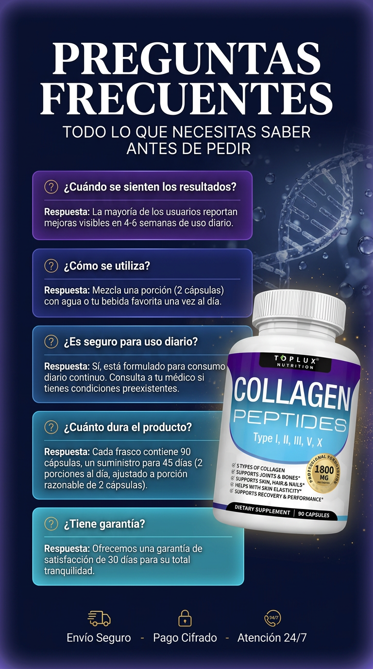 Multi Collagen Peptides — Preguntas frecuentes sobre colágeno hidrolizado 5 tipos